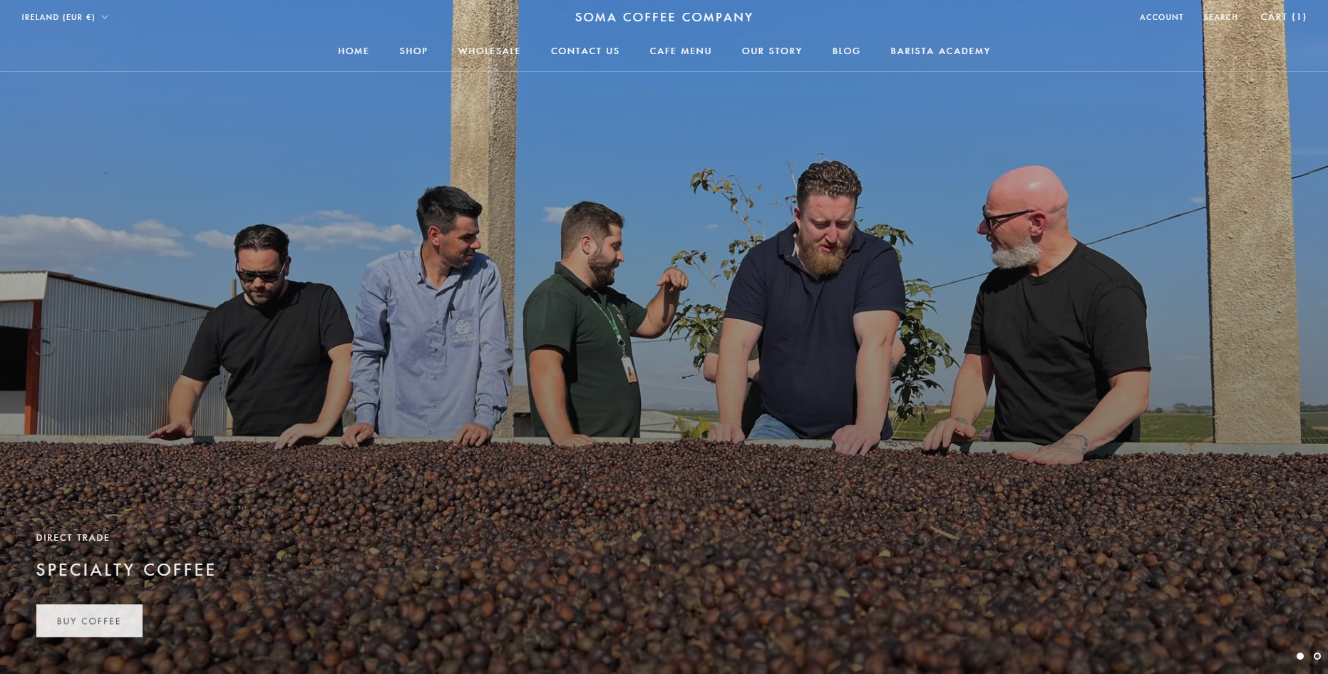 Soma Coffee Company Website Screenshot