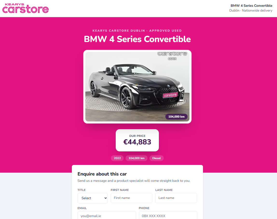 Kearys Carstore screenshot 2